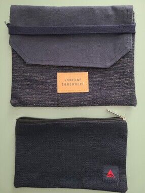 Someone Somewhere Delta Airlines Canvas Cosmetic Pouch Set